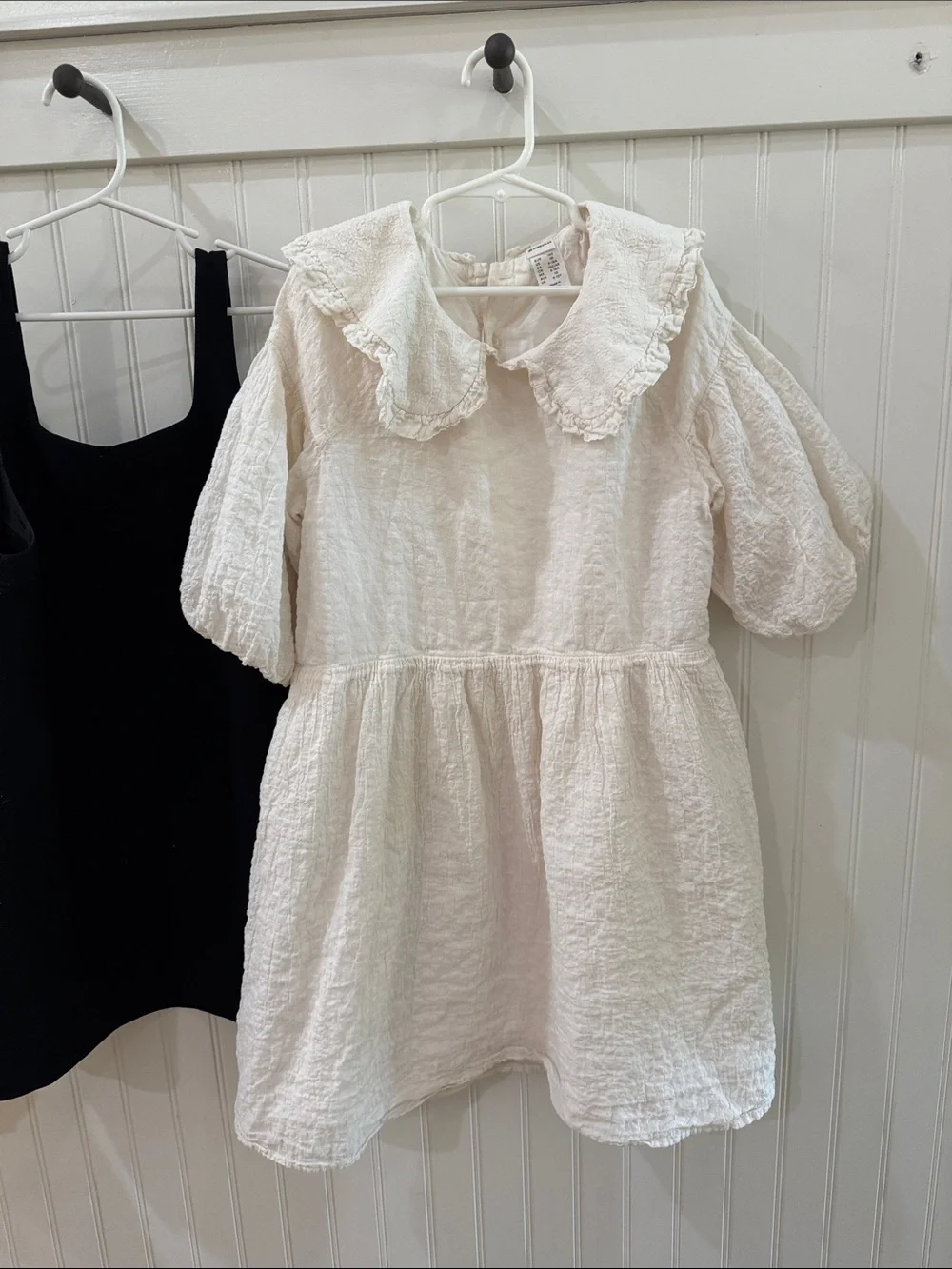 Cream Ruffled Collar Kids Dress Zara H&M girls Lot 8 9 10 vintage inspired